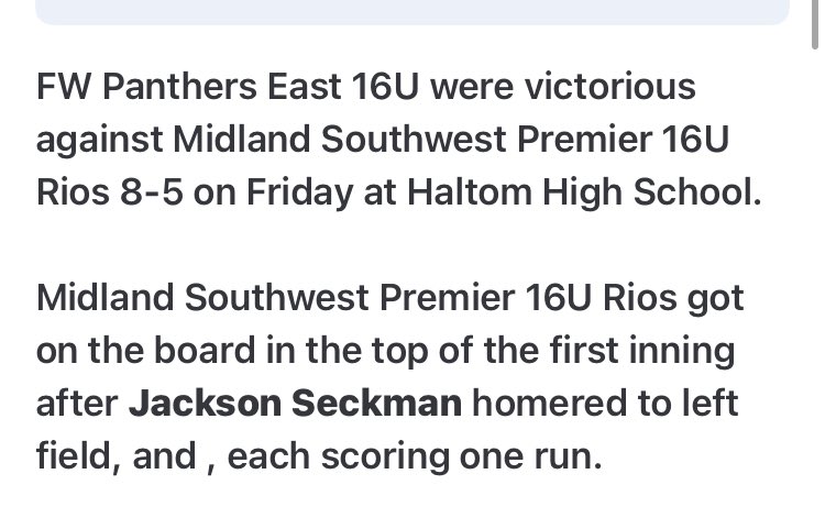 Jackson_Seckman's tweet photo. Had an amazing day at the plate going 2/3, a HR and a single both to the left side at Haltom Highschool.
@recruitmidland @ChadPittman12 @TACA_Baseball @PG_NTX https://t.co/nkNmaOkRz8