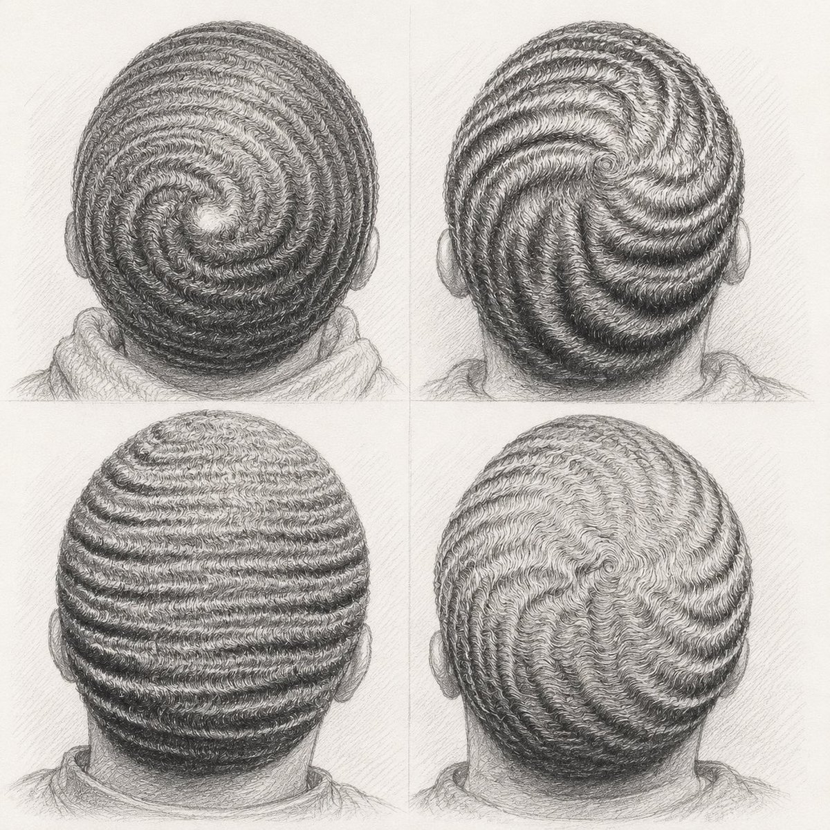 dejifades's tweet photo. Since I can’t help my artistic side, I decided to visualize Ojonpeti. The concept and thought process that inspired it.

The artifact and the name point to the same idea: not “waves,” but the ripple effect created when rain or water (Òjò) touches a surface. 💦🌊

The head is the surface, and the hairstyle is the ripple. 💇🏾‍♂️

—————————————

Image 1: Yoruba boy with Òjò (rain) falling on his head.
Image 2: Rain striking a surface, creating ripples.
Image 3: Different forms of modern Ojonpeti (2026) preserving the same visual concept.