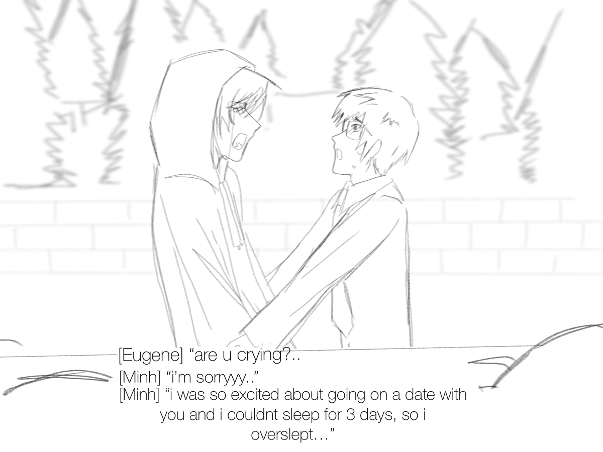 BAOLINGZU's tweet photo. HES SUCH A LOSER IN LOVE OMLLL MINHH😭😭😭 I LOVED THIS SCENE FROM SPIRIT FINGERS SM I FELT LIKE IT WLD SUIT THEIR DYNAMIC SMM ARGHH #mintae #mingene #weakhero #oc #fanart #spiritfingers #loserinlove also I made the ship name for them and it kinda sounds like "minty" cute!!!❤️‍🩹 https://t.co/f1ZQK31rqk