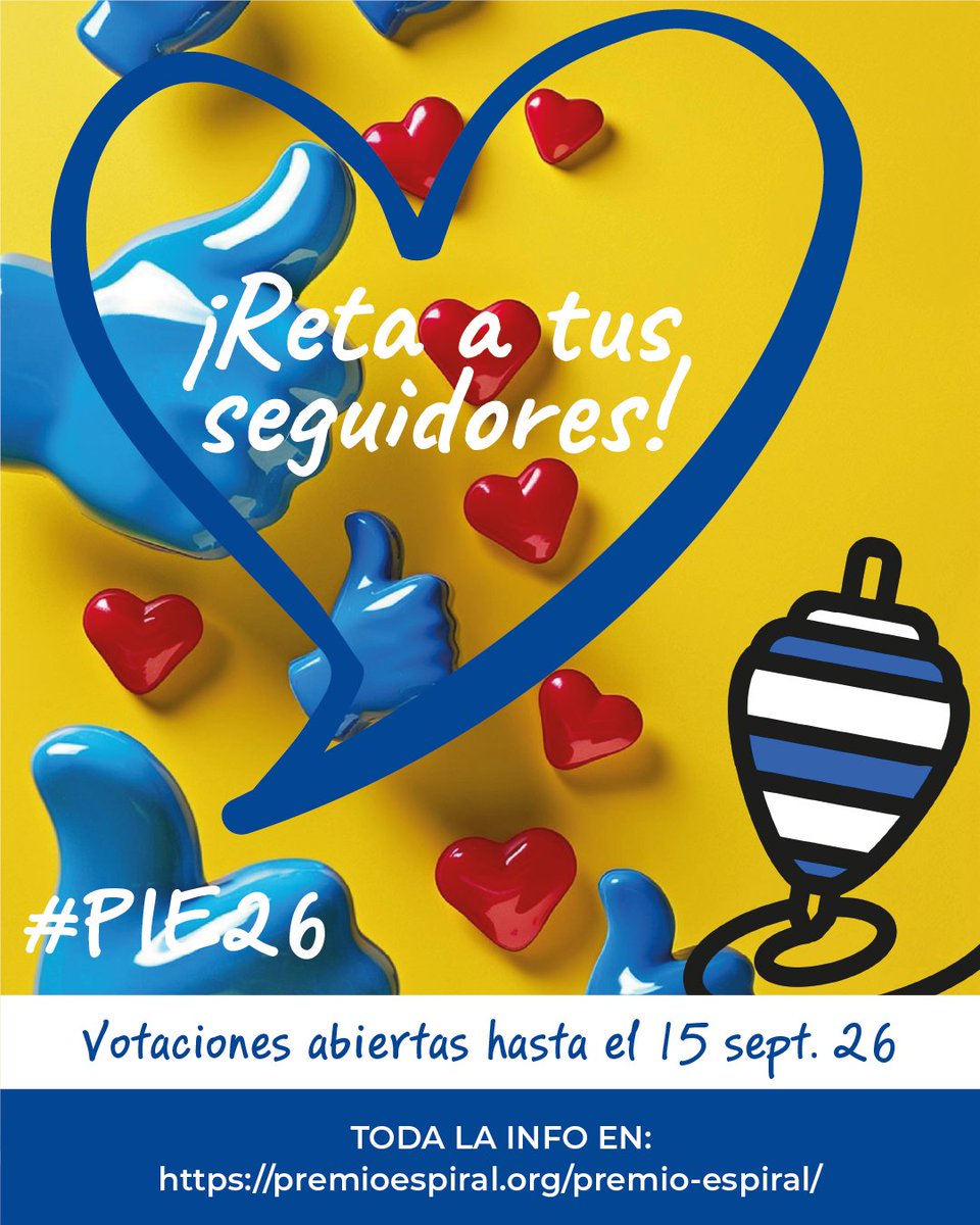 PremioEspiral's tweet photo. Difundir contenidos o buenas prácticas educativas es un arduo trabajo que también impacta en la calidad de nuestra #educación. Por eso, en #PremioEspiral hay un #EspacioDifusión para ti.
Inscríbete, pide el voto en tus redes y podrás conseguir tu Peonza.
https://t.co/RwvgCTUWpU https://t.co/BDb0MeKrOP