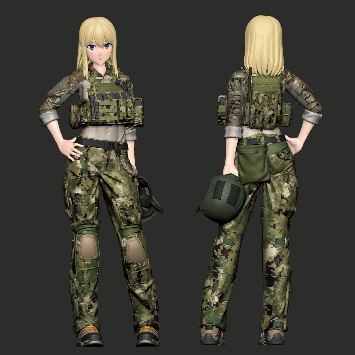 29_vicco's tweet photo. コンバットシャツ子さんREMAKE
昔ガレージキットとして販売したコンバットシャツ子さんのリメイク版のSTLデータBOOTHにて販売開始しました。（4000円）
今後別のオリキャラも販売するか検討中です。

https://t.co/YTQrKgRGs9 https://t.co/38CyTZI9om