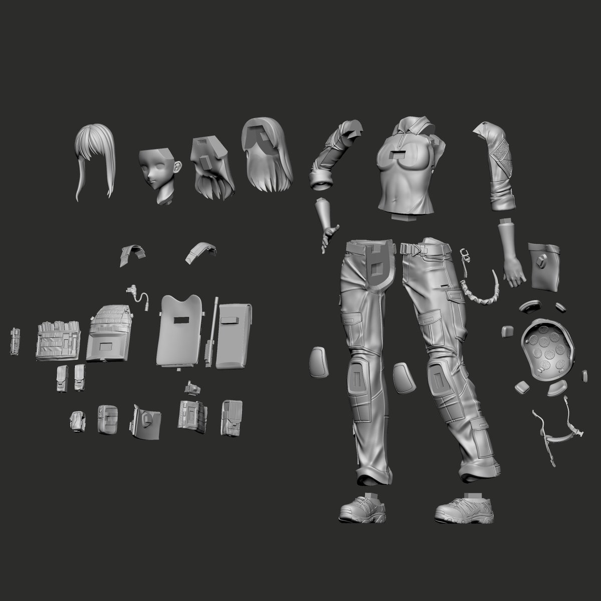 29_vicco's tweet photo. コンバットシャツ子さんREMAKE
昔ガレージキットとして販売したコンバットシャツ子さんのリメイク版のSTLデータBOOTHにて販売開始しました。（4000円）
今後別のオリキャラも販売するか検討中です。

https://t.co/YTQrKgRGs9 https://t.co/38CyTZI9om