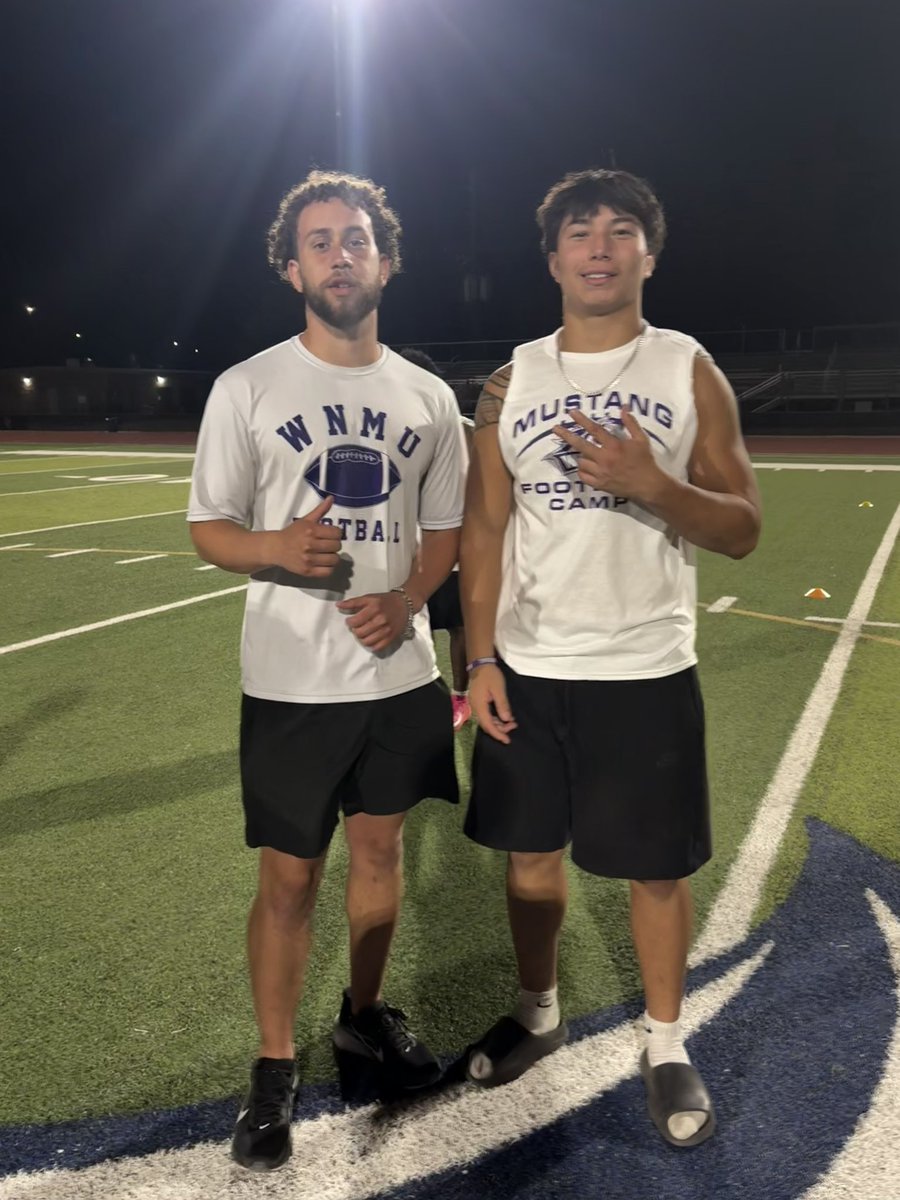 maddeno2027's tweet photo. Had a very good camp tonight with WNMU and was happy to showcase my talents. I learned a lot, and this experience only made me hungrier. Thank you to the coaches.
@coach_bhickman @Coach_DCarr @evan__greene @coachJNicholls @coachapatterson @CoachBortle @coachsekoch @GametimeRC https://t.co/lzFOk3YtMY