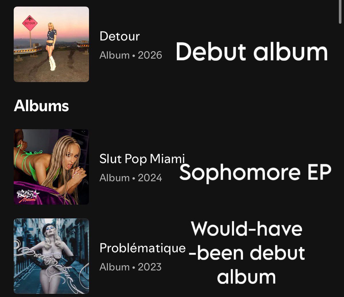 GinaVaginason's tweet photo. For anybody confused about @kimpetras discography https://t.co/T5nuT8YB5N