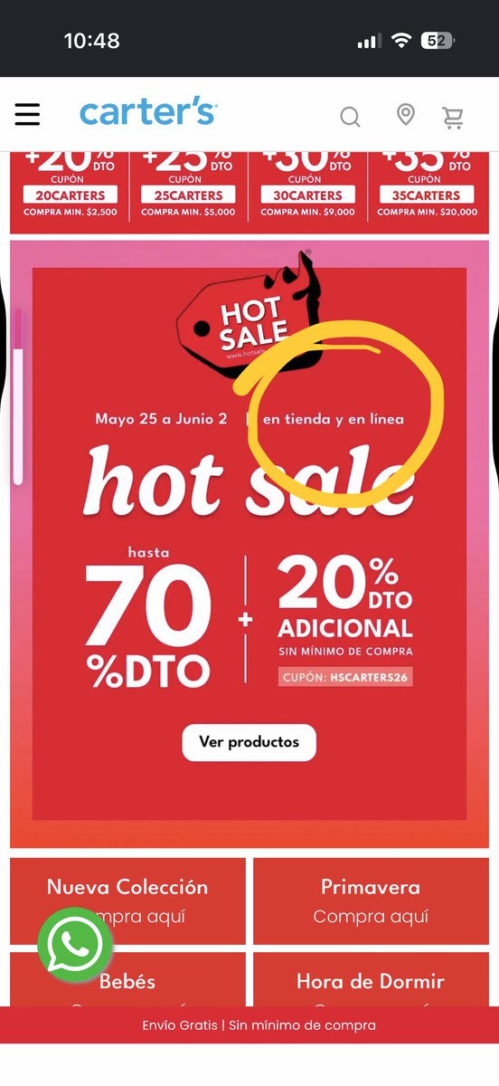 Avjess22's tweet photo. @Profeco CARTER’S México no quisieron respetarme precios ni promoción en sucursal, argumentando que ellos no eran lo mismo y cuando reclame que en su pagina decía que EN TIENDA Y EN LINEA, cambiaron la publicidad.

Primer foto tomada ayer, segunda foto tomada hoy https://t.co/RmheYH46pi
