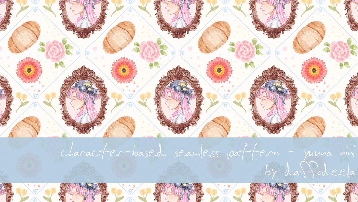 daffodeelart's tweet photo. if you want an art to cmms but look for something different, i'm dropping a niche service on vgen 💛

character-based seamless pattern ych for 25 USD! i will draw your character in the portrait and design a seamless based on your character ✨️

request on link below! https://t.co/aUTYthQq35