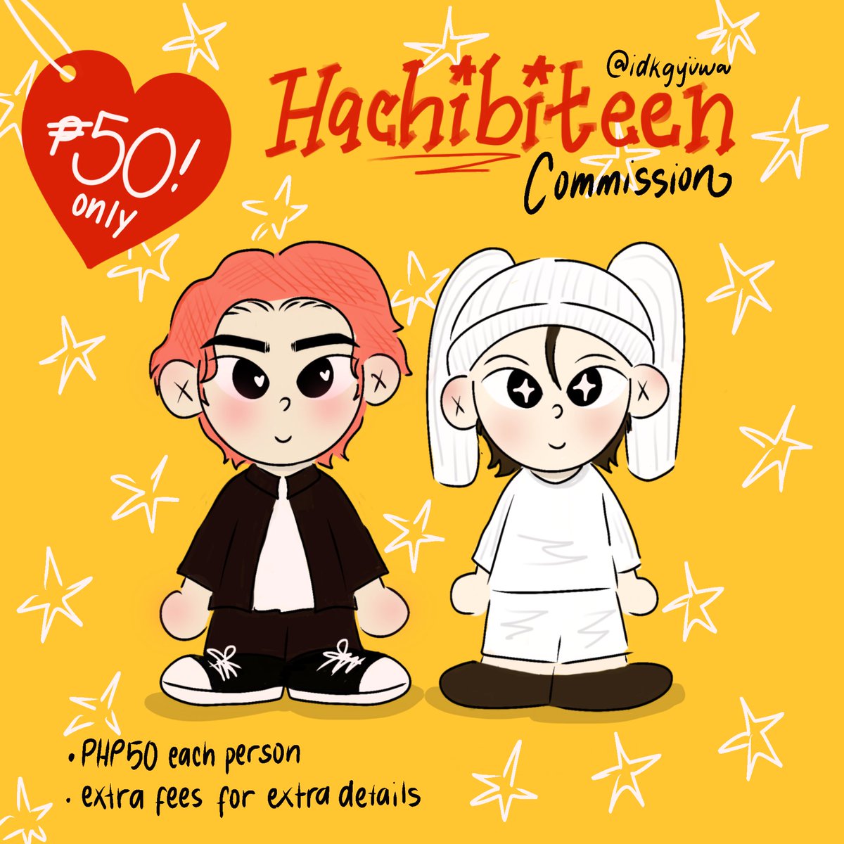 idkgyuwa's tweet photo. [rt and like is appreciated!]

hi everyone! i’m open for chibi style commissions for only ₱50 (each person) !! dm me if you’re interested <3 

#artph #art #seventeen https://t.co/s1mD0bXGkn