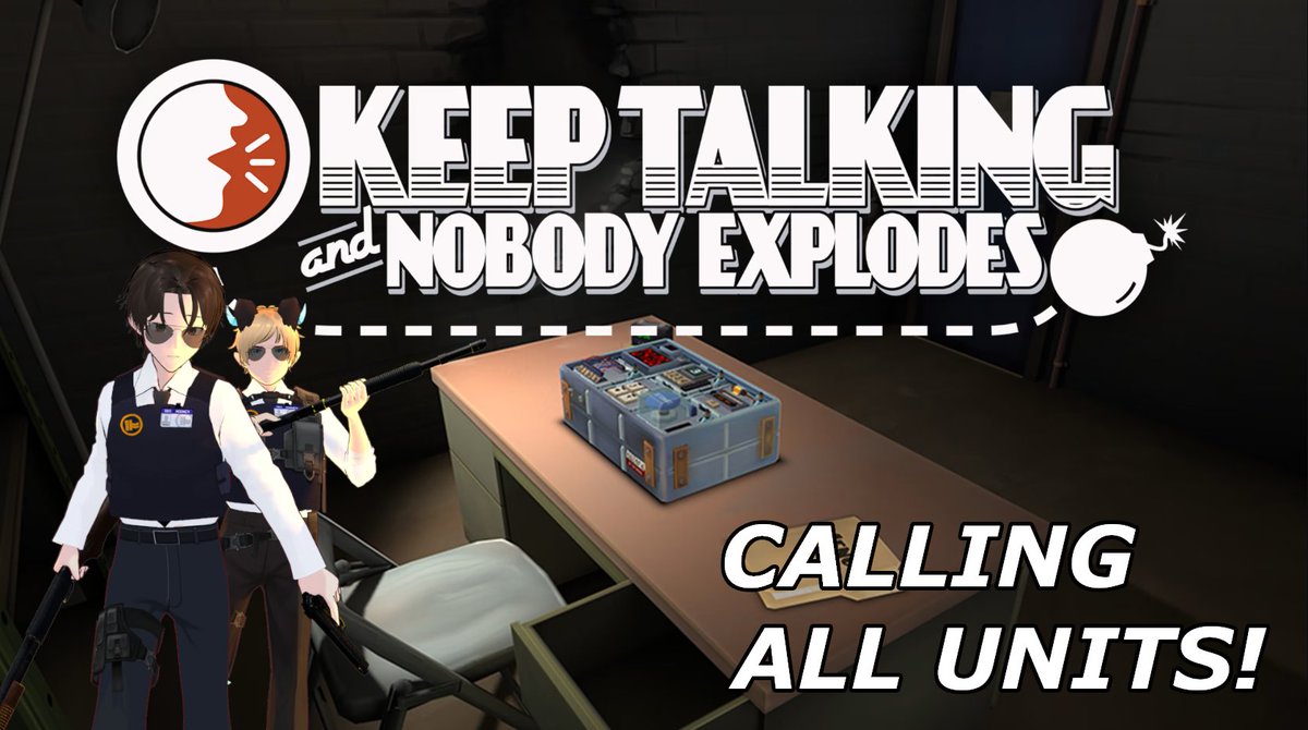 wardley_stuart's tweet photo. You call in the experts
The experts:

Keep Talking and Nobody Explodes: Batsu edition w/ @Mortimer_Crows today at 2 PM EST | 11 AM PST on Twitch!

#stuward https://t.co/IHGE9Zm8gU