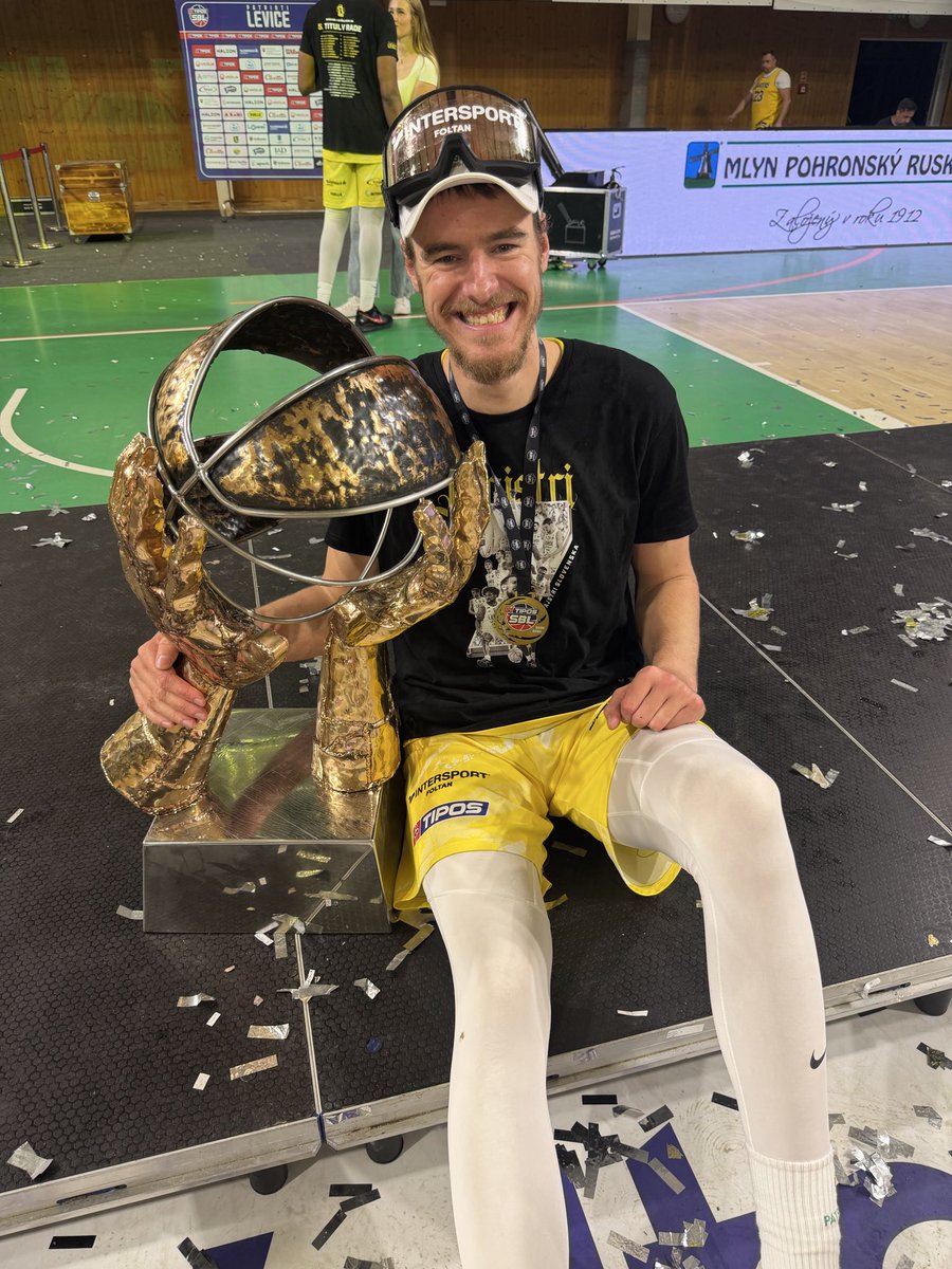 CoachHellenthal's tweet photo. Great news out of Europe today that @tstuck24 #foundaway and is a champion for Patrioti Levice. So proud of his vision, journey, and ability to persevere!!! Stuck has done that with class every step of the way. Congrats 🏆🏆🏆 https://t.co/VlsbIb1YLk