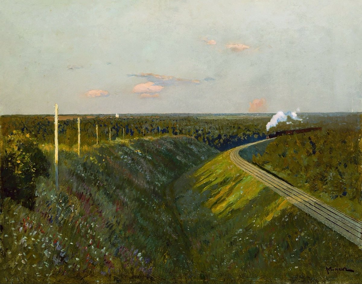 DailyClassicArt's tweet photo. Isaac Levitan - "Train in Transit" (1890s) https://t.co/cNxiyNnYsV