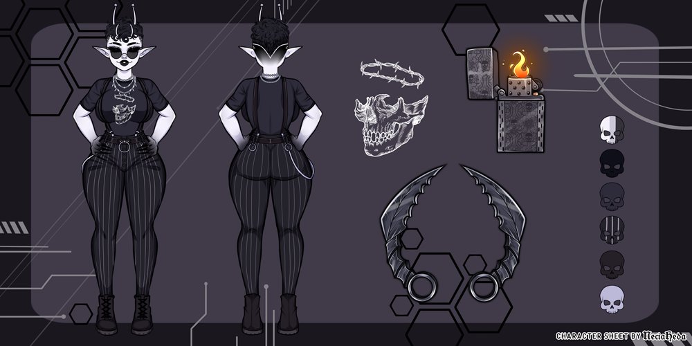 NeciaHeda's tweet photo. Another character sheet for @.peachyyalien 🖤🖤 https://t.co/j1hSYEaWK7