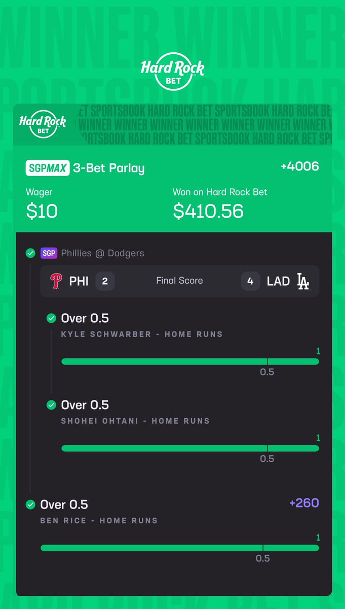 Ciscootf__'s tweet photo. @HomeRunPredict 🧹🧹🧹✅✅✅ https://t.co/xI5qF9D0i6