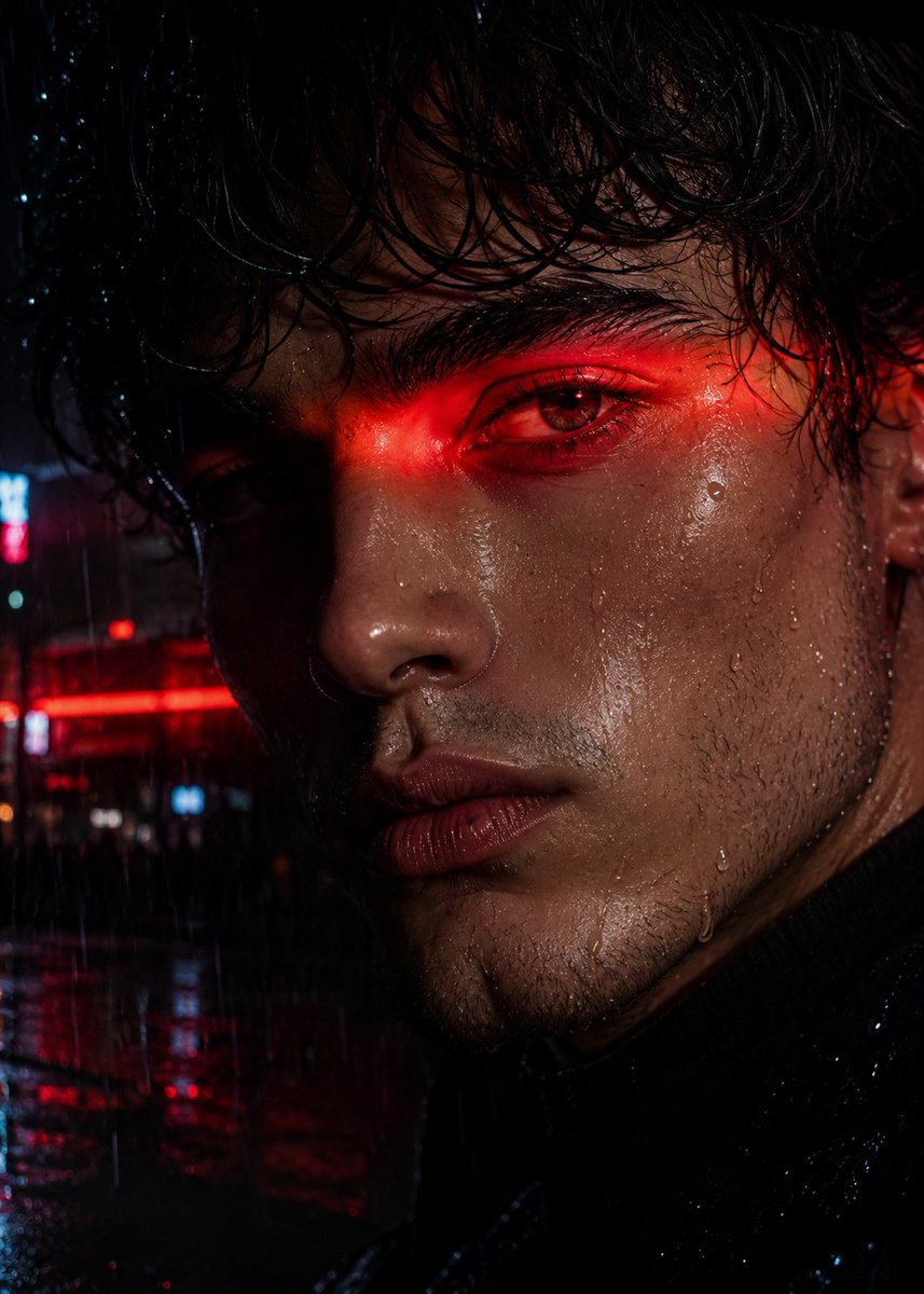 Neo-Noir Close-up Portrait