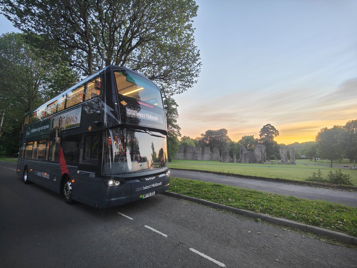 DickyDodd's tweet photo. A couple of "arty shots" of my @nxwestmidlands bus this morning, witnessing sunrise whilst awaiting to get into service. 

But where am I? 🤔 https://t.co/Echgvsy6rA