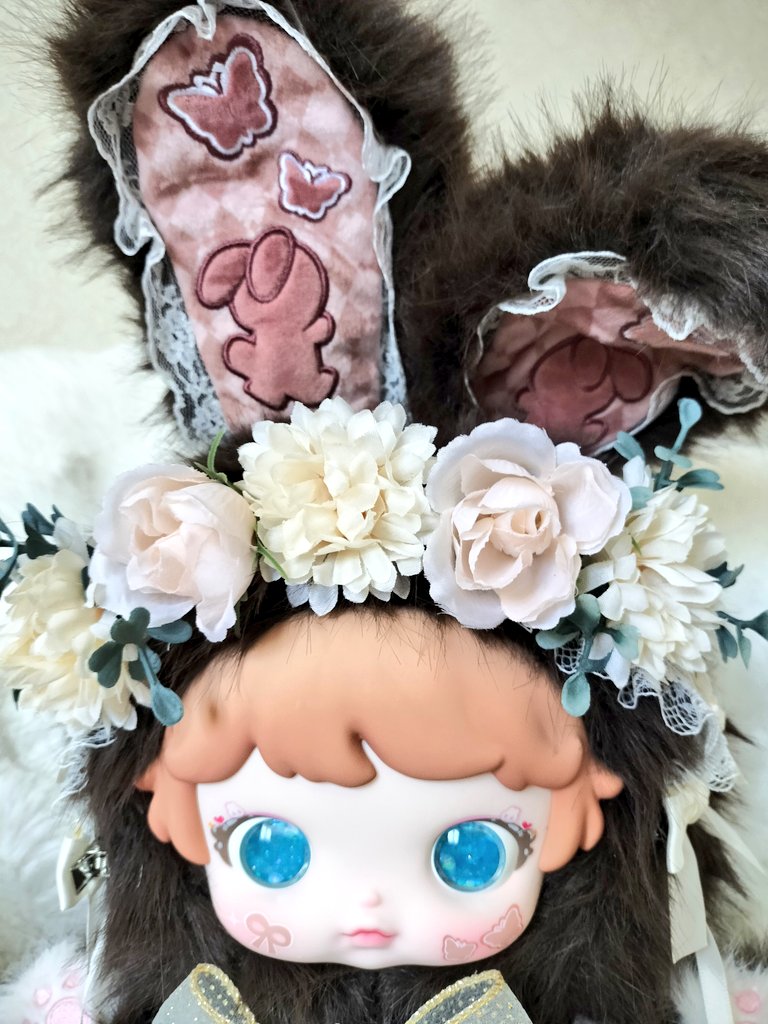 kyokomofuvvv's tweet photo. 我が家の可愛い森の国nommiちゃんズにはお馴染みの花冠💐
Micocoのブラウンちゃん🐰にも花冠💐を着けてみた😍🫶💕
#Micoco https://t.co/qguV9xto9q