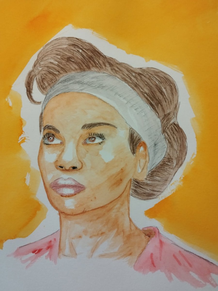 fab3756's tweet photo. Hello, Joan Smalls, "Attempt" :) #joansmalls #WatercolorArt #painting https://t.co/KvmgnXGZna