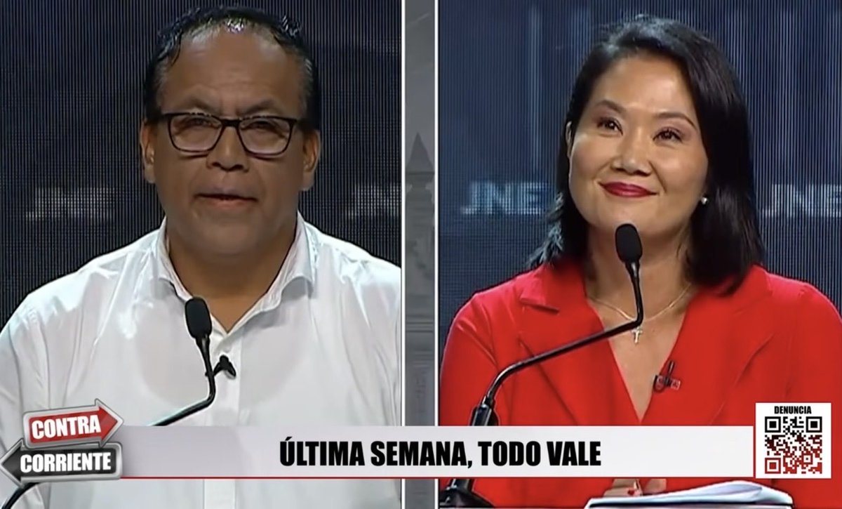CcorrienteW's tweet photo. #Contracorriente 🚨 Debate en el partidor

Empieza la recta final. Keiko Fujimori llega con ventaja, Roberto Sánchez apuesta por remontar. Entre indecisos, encuestas ajustadas y un debate clave, la elección sigue abierta.

https://t.co/iQZRszsMK0 https://t.co/lxi3xZyRgJ