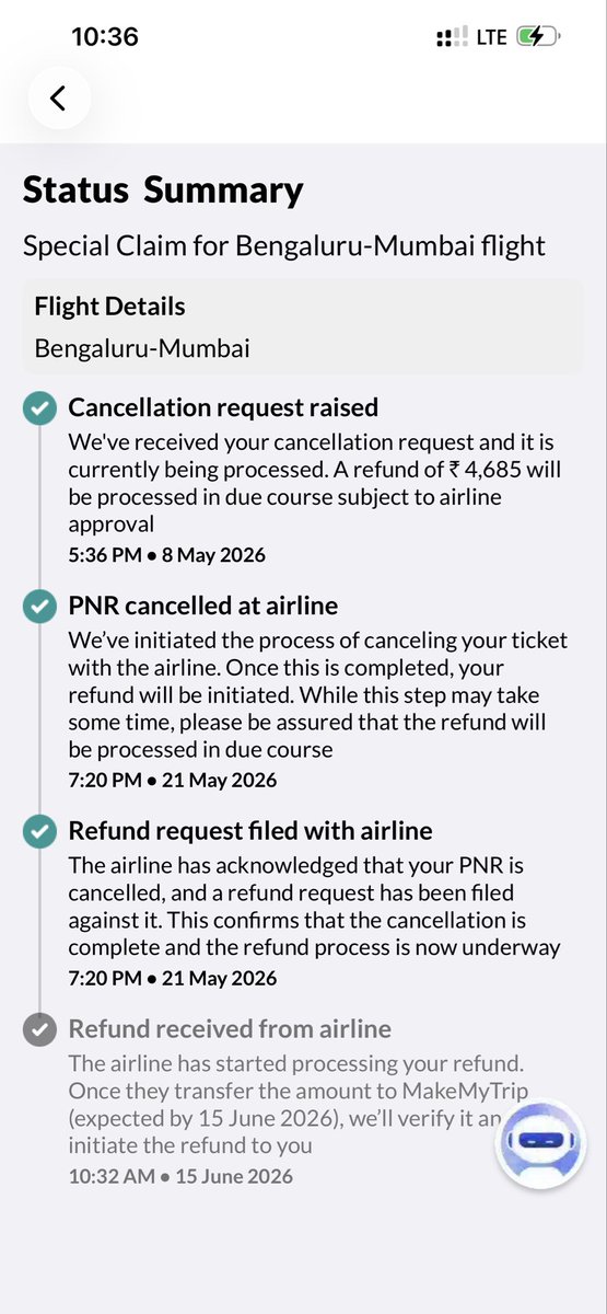 AditiShetty22's tweet photo. @flyspicejet @makemytrip @flyspicejet @makemytrip  so disappointed it’s been almost a month and still haven’t got this refund or any resolution https://t.co/QHQKA0JA1X