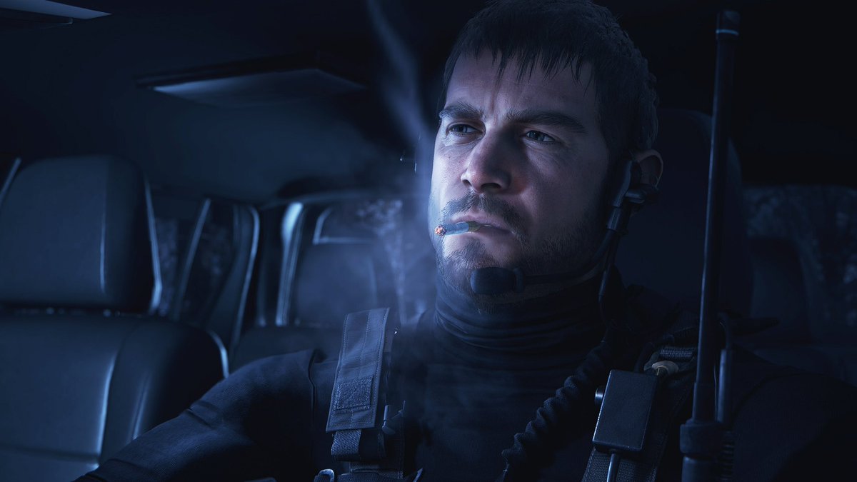 cowboywolfwood's tweet photo. I need the scene of Chris Redfield in a turtle neck tattood to the inside of my skull like a cave painting so archeologists in future can find it and know my adoration for him lives on after me in the very fibers of my biological makeup https://t.co/y0XQOYobsO