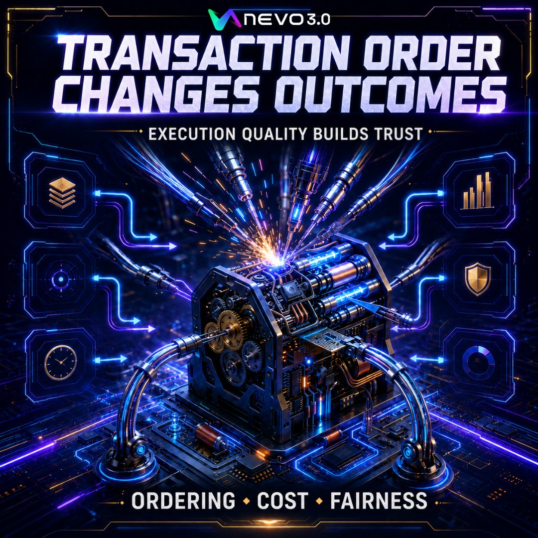 NevoEvolution's tweet photo. 🧠⏱️ In Web3, transaction order matters.
It’s not just about speed — execution quality and fairness shape trust.
That’s the direction NEVO is building toward. ⚙️✨

#NEVO #Web3 #ExecutionQuality #Fairness #Infrastructure https://t.co/YiI22sTx1i