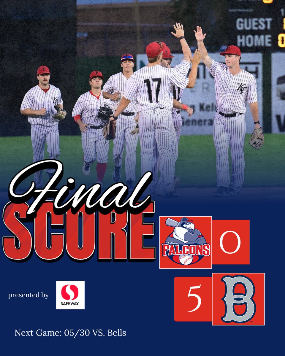 kelownafalcons's tweet photo. Final at Elks.

Catch the Falcons back again tomorrow night at 6:35 https://t.co/1xa0wUGYTa