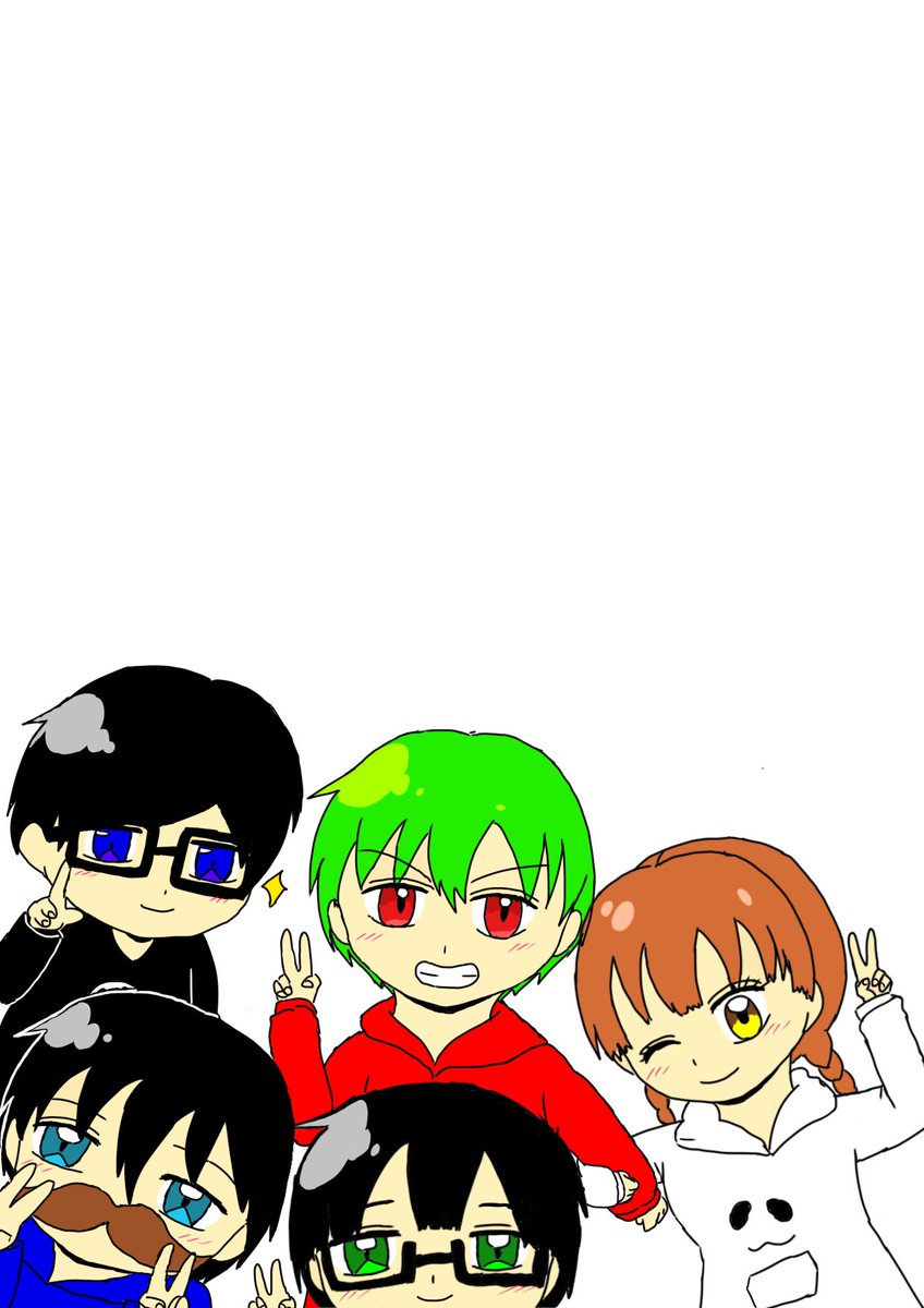 yuuri_no_ym's tweet photo. 動画班の皆様を描きました！
一応頬の赤らみある、なし両方載せておきます。 https://t.co/1qKImdRECo