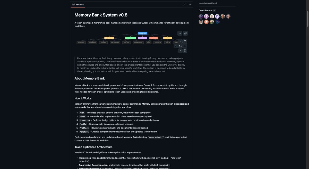 bigaiguy's tweet photo. Best GitHub repos to turn Cursor into a 10x coding machine:

1. Awesome CursorRules
https://t.co/vMQl2qHLgg

2. Cursor Memory Bank
https://t.co/yNx0xUwyfz

3. Cursor Talk to Figma MCP
https://t.co/NBMY8cWGS6

4. Specstory
https://t.co/oOwhasdrpg

5. Cursor Free VIP
https://t.co/0suZLnz23c

6. BMad Method
https://t.co/4uUYpESHVa

7. Cursor Tools
https://t.co/xP6sdIeytZ

8. Repo Prompt
https://t.co/w70udgi5yU

9. Cursor Auto Rules
https://t.co/Cs2CqlZjyL