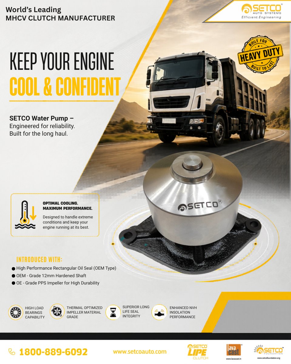 SetcoAutomotive's tweet photo. Every journey demands performance. Every engine deserves reliability.
SETCO Water Pump is designed to deliver consistent cooling performance, helping keep your vehicle moving efficiently across every mile.
Powering performance, Delivering reliability.
#SetcoAutoSystems #WaterPump https://t.co/PPyeUKKnPs
