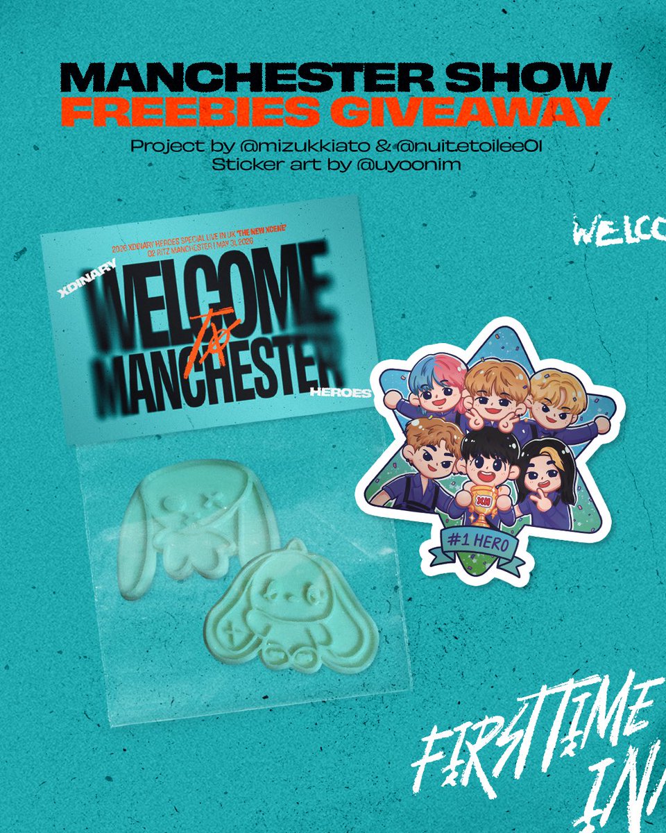 mizukkiato's tweet photo. XDINARY HEROES - WELCOME TO MANCHESTER ❤️‍🔥
project by @mizukkiato 🪐

We’ll hand out a limited number of freebie packs of STICKER (art by @uyoonim) and KKITO/TYONEN BISCUIT (baked by me) at the venue O2 Ritz on the day of the Manchester show, stay tuned for more information! 🍪🎸 https://t.co/K433crv19n