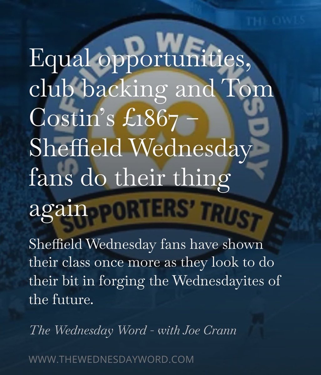 YesWeCrann's tweet photo. “The idea itself is straightforward… We want to make it easier for people to support Sheffield Wednesday.”

#SWFC fans have shown their class once more as they look to do their bit in forging the Wednesdayites of the future. https://t.co/azbrW1VGR2 🦉⚽️ https://t.co/iGG1lPeGtL