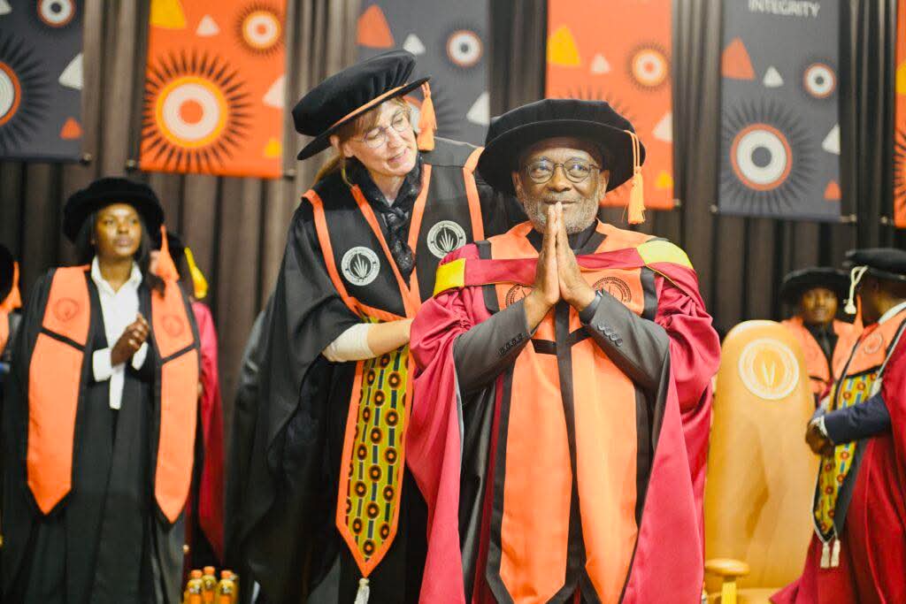 sandileswana's tweet photo. A trailblasing mathematician from a rural Eastern Cape village just got a huge shout-out from the University of Johannesburg. On May 29, 2026, Prof Loyiso Nongxa received an honorary doctorate during the Faculty of Science graduation. Born in 1953, he became South Africa’s first Black Rhodes Scholar in 1977, earned his PhD in maths from Oxford in 1982, and went on to lead big changes in higher education.

He didn’t just grab the spotlight for himself he turned to the grads and their families, tipping caps in thanks and dropping real talk only a tiny slice of South Africans earn post-school quals, so these achievers are already in rare air. Nongxa built national research powerhouses in maths and stats, served as Wits Vice-Chancellor, and even represented Africa as Vice-President of the International Mathematical Union. His message? Keep pushing, help others, stay curious, and use your skills to fix what’s broken.

#MathsLegend #UJGrad2026 #EducationHeroes