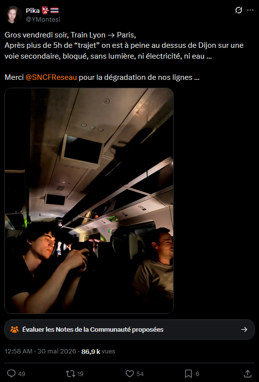 PhileasGatsby's tweet photo. MDR

Il prend un train TRENITALIA (qui pompe les bénef uniquement des lignes les + rentables, qui servaient à l'entretien du réseau).
Son train TRENITALIA tombe en panne.
Il accuse quand même la SNCF.

Dieu se rit des hommes qui déplorent les effets dont ils chérissent les causes https://t.co/H2Bj6OEgU6