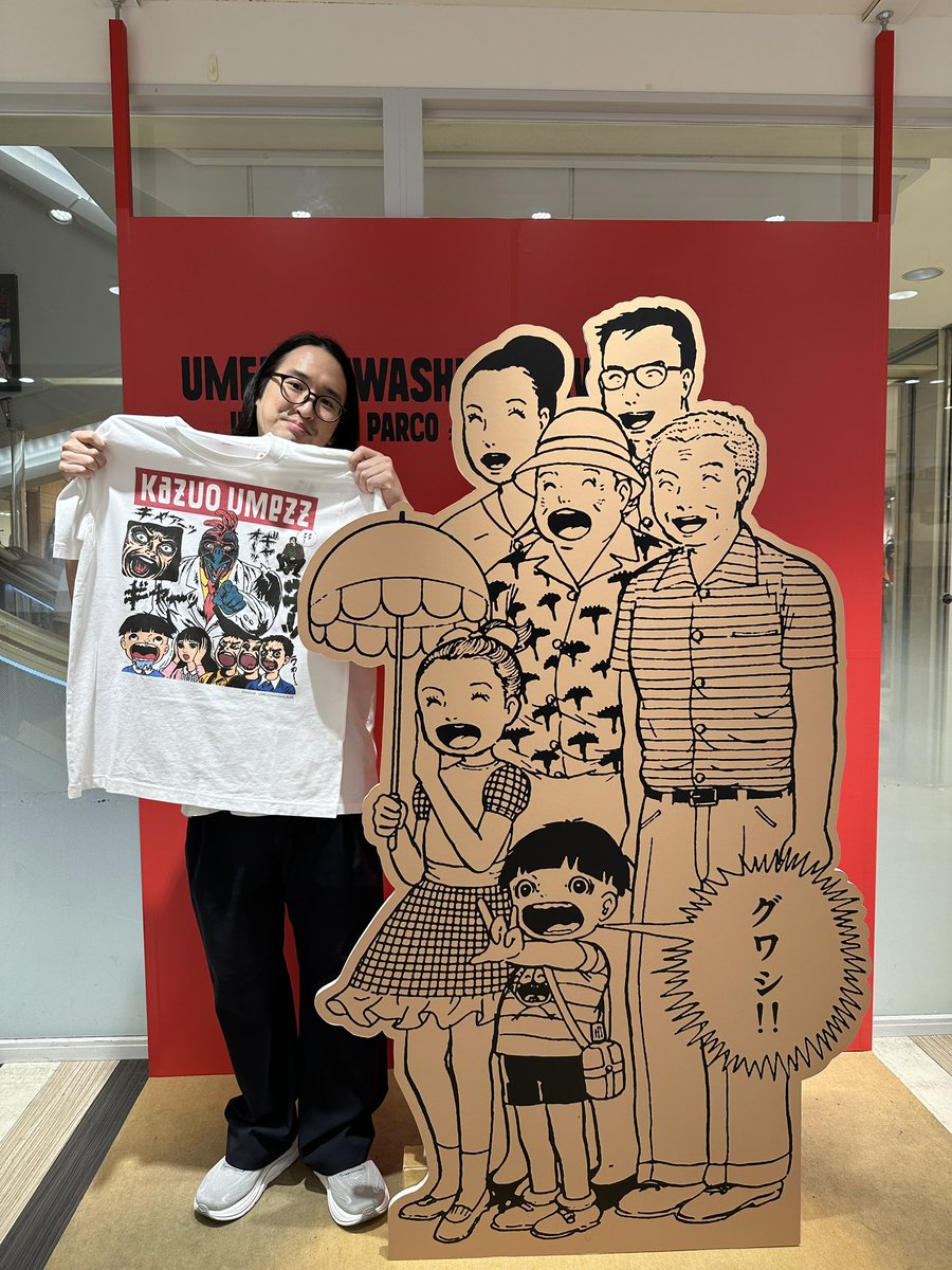 kittyomz's tweet photo. 吉祥寺で「UMEZZ GUWASHI CARNIVAL 2026」楽しんできました！
ユニクロで“楳図かずお”キャラクターと文字を組み合わせてTシャツ作れるので、盛り盛りで作っちゃいました！！🥳🥳🥳
楽しかったです！！✨ https://t.co/kN3orlj7vx