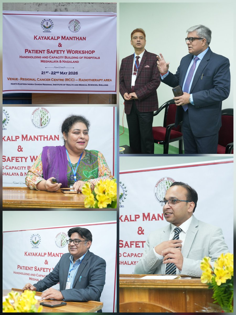 NEIGRIHMS_PRO's tweet photo. 21-22 May 2026 – NEIGRIHMS organized Kayakalp Manthan &amp; Patient Safety Workshop for doctors of peripheral hospital from Meghalaya &amp; Nagaland - Capacity Building and Handholding with State  Government to improve cleanliness and hygiene practices along with safe healthcare delivery https://t.co/mWlEM5LpBN