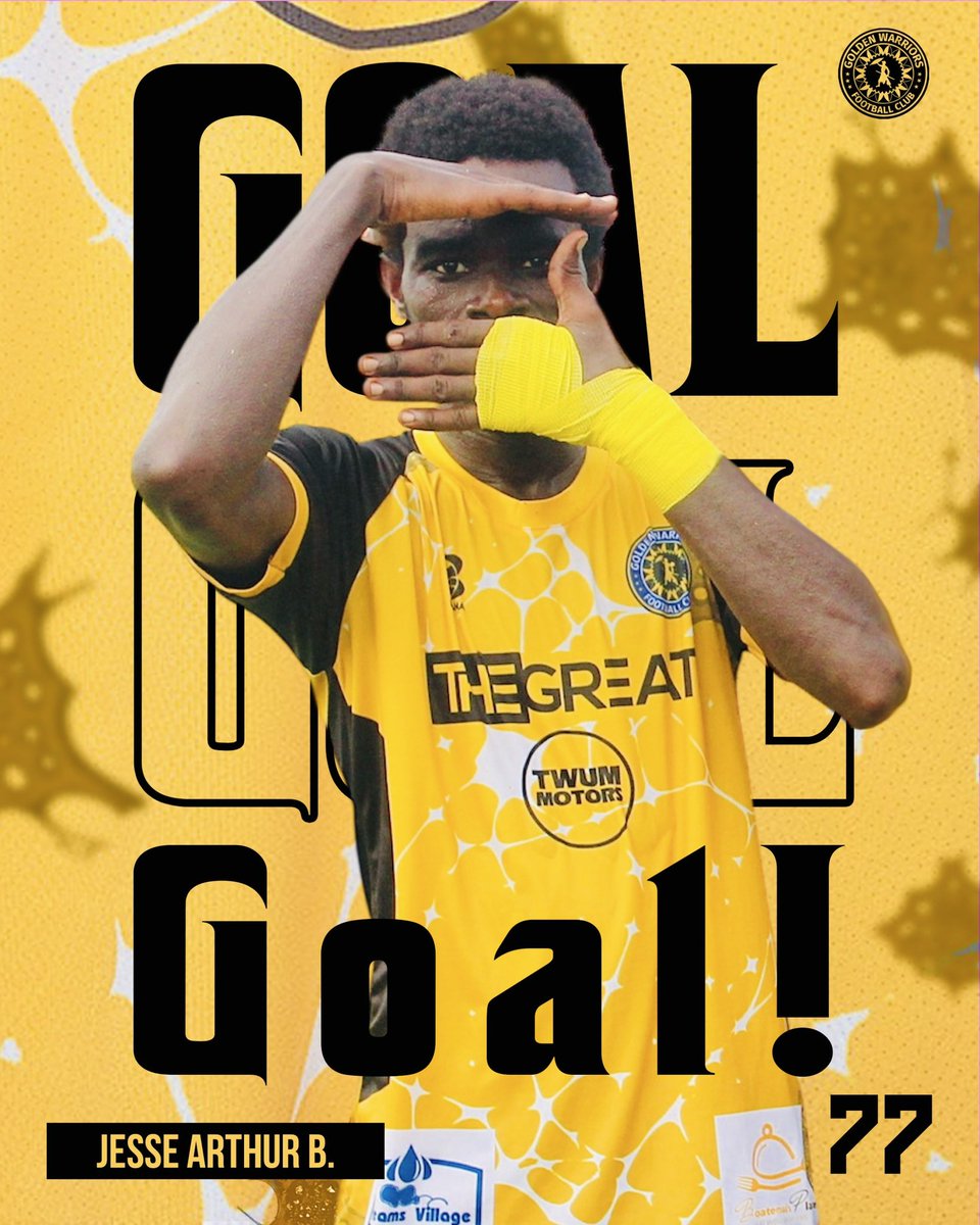 GWFOOTBALLCLUB's tweet photo. 22’ |  💙💛

Gooaaalll! Jesse Arthur opens the scoring for the Warriors from the spot after a foul on James Allotey. 

NA GOD 0️⃣ - 1️⃣ GOLDEN WARRIORS https://t.co/dkV6Hh2Ky4