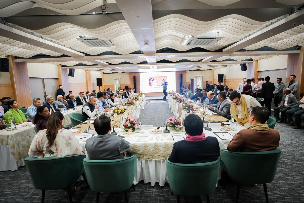 khadseraksha's tweet photo. THE ROAD TO THE 39TH NATIONAL GAMES BEGINS WITH A SHARED VISION, WORLD-CLASS INFRASTRUCTURE, AND THE COLLECTIVE ASPIRATIONS OF THE NORTHEAST.

Attended the review meeting on preparations for the 39th National Games 2027 in Shillong, chaired by Hon’ble Union Minister of Youth Affairs & Sports Dr. Mansukh Mandaviya ji.

The meeting was attended by Meghalaya Chief Minister Shri Conrad K. Sangma ji, Meghalaya Sports & Youth Affairs Minister Shri Wailadmiki Shylla ji, Indian Olympic Association President Dr. P. T. Usha ji, senior officials from the Ministry of Youth Affairs & Sports, and representatives of the North Eastern States.

We reviewed the progress of sports infrastructure development, venue readiness, coordination mechanisms, athlete support systems, and other key preparations to ensure the successful hosting of the National Games 2027.

Today also marked a significant milestone with the inauguration of the Integrated Hospitality & Sports Complex at J.N. Sports Complex, Polo. Developed under the Meghalaya Eco-Tourism Infrastructure Development Project with support from the New Development Bank, this world-class facility will serve as one of the key venues for the 39th National Games. The complex reflects what visionary leadership, strategic planning, and effective execution can achieve in creating lasting sporting infrastructure for future generations.

Another defining moment in Meghalaya’s sporting journey was the signing of the Host State Agreement for the 39th National Games 2027. This is not merely an agreement to host a sporting event, but a reflection of the growing sporting aspirations and capabilities of the Northeast.

What makes these National Games truly special is their regional character. While Meghalaya will serve as the host state, sister states across the Northeast will also have host participation rights in disciplines conducted within their territories, making the Games a unique celebration of regional collaboration, unity, and sporting excellence.

Under the visionary leadership of Hon’ble Prime Minister Shri Narendra Modi ji and the guidance of Dr. Mansukh Mandaviya ji, we are committed to ensuring that the 39th National Games leave behind a lasting legacy of world-class infrastructure, athlete development, and greater sporting opportunities for the youth of the Northeast.

Together, the Northeast is ready to welcome athletes from across India and showcase its strength, hospitality, and immense sporting potential. 🇮🇳🏅