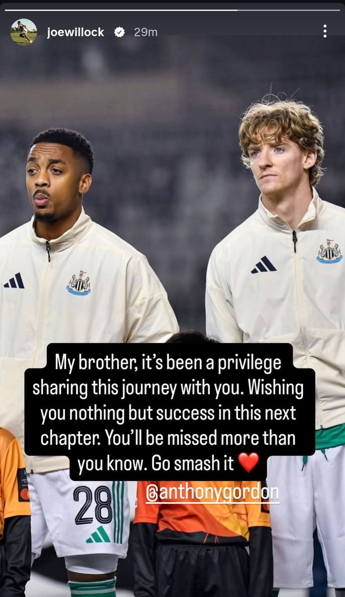 Magpie24_7's tweet photo. 🇪🇸 Joe Willock on Anthony Gordon's move to Barcelona 👋
#NUFC #NUFCNews #Newcastle #EPL #Barca #Willock https://t.co/cUO9gkYpVg