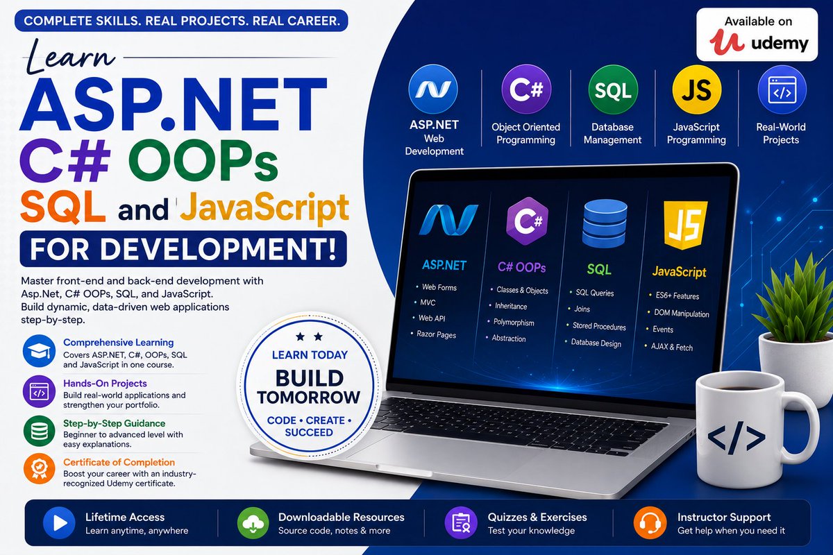 metlasudha's tweet photo. Learn Asp Net C# OOPs SQL and JavaScript for Development
https://t.co/wBcU6PgjRv
#aspnet #microsoft #vscode #development #javascript #sql #csharp #dotnet https://t.co/IP7nq8sSDP