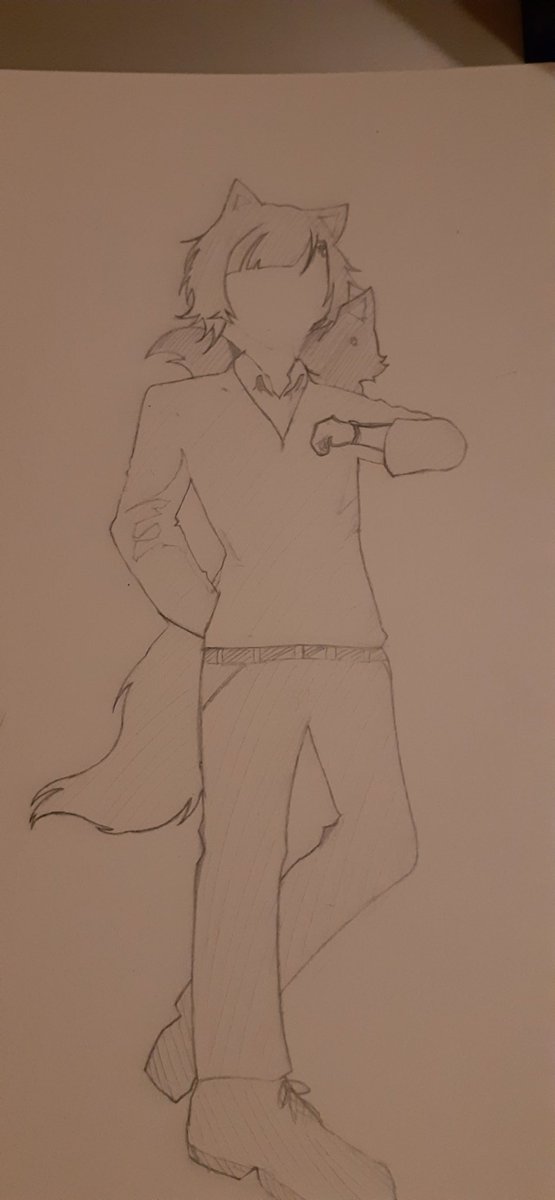 sobaumaiyon's tweet photo. #吠狼ルア新衣装予想2026
もう無理だ！！俺は描が下手じゃ！
スーツ着て腕時計で時間確認してるルアを描きたかった！ https://t.co/oQGkAP5Gxx