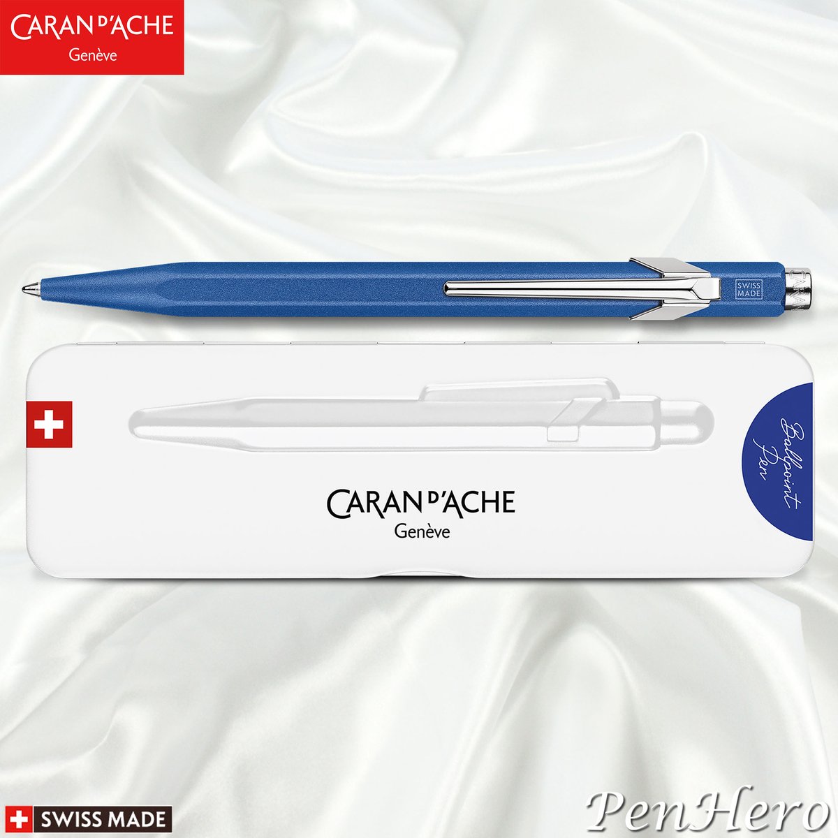 PenHero's tweet photo. Caran d'Ache 849 Colormat X ballpoint pens.  Click here to check them out:
https://t.co/Kb6wC9zvJs
Search “COLORMAT”
For customers outside the USA:
https://t.co/MI6VLBpXtT
Great new matte finishes on the 849 ballpoint pen and packed in the flat metal presentation box!
A breath of fresh air has galvanized the iconic 849 family. The essential everyday ballpoint pen is more colorful than ever with Colormat-X. A rainbow collection comprising eight vibrant 849 models.
A model with ultra-flat packaging. This pen delivers up to 600 A4 pages, thanks to its acclaimed Goliath ink cartridge.