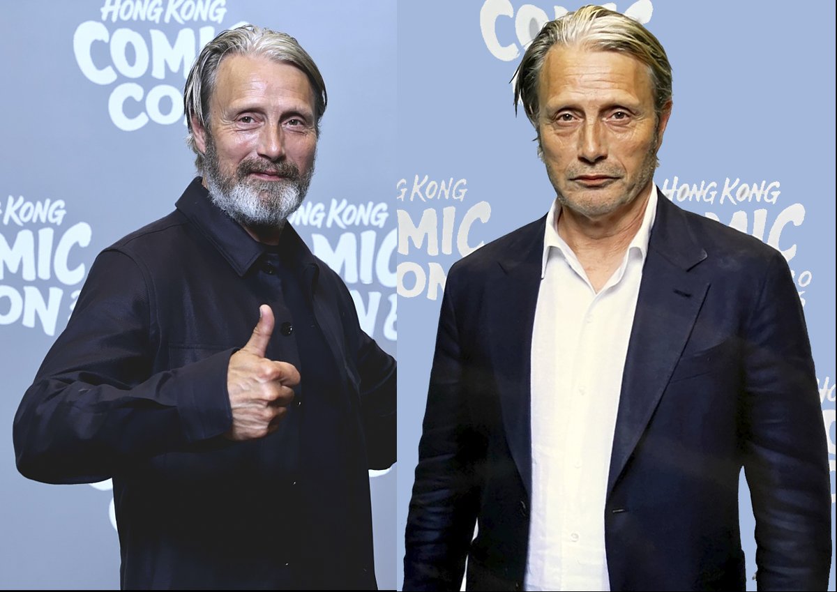 he was happier with a beard 😭 #madsmikkelsen #hannibal #マッツ