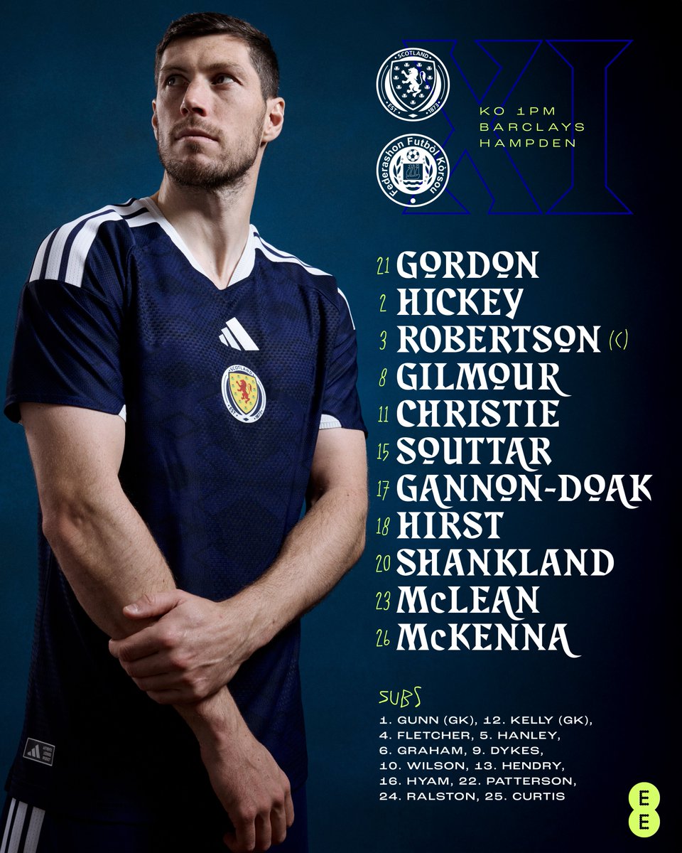 ScotlandNT's tweet photo. Your Scotland team taking on Curaçao for our @FIFAWorldCup send-off match this afternoon.

#SCOCUW | #FIFAWorldCup https://t.co/fXsBUbWoza