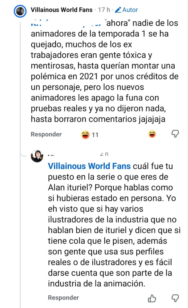 JupiterLum's tweet photo. AI está infiltrado en su propio fandom, administra páginas de "fans" para negar información y captar nuevos animadores, cada vez que alguien lo confronta hace lo mismo, negar, atacar y reír. #villanous https://t.co/CF954cFfb0