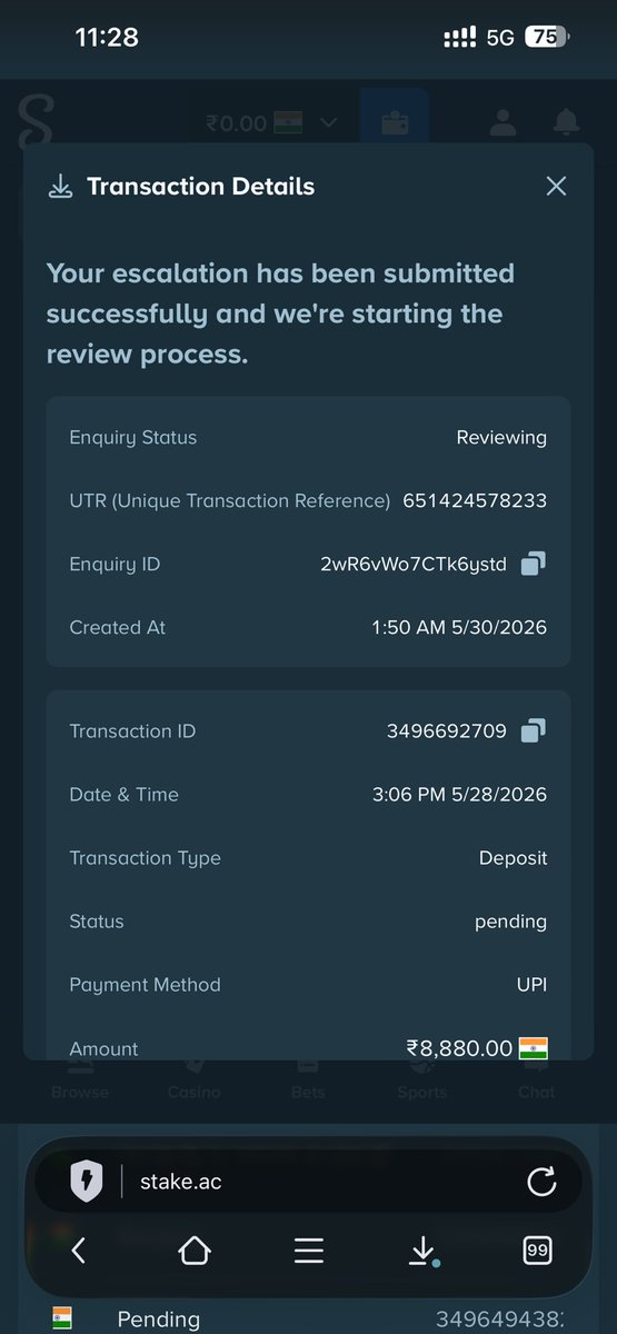 deepaks88149883's tweet photo. @Stake @StakeEngineRGS @ValkyrieXStudio Worst experience in stake, my life destroyed because all of you stake &amp; stake support team are useless, why you guys depressed me see this @StakeEddie @Stake @Drake https://t.co/jiWm4QkmqT