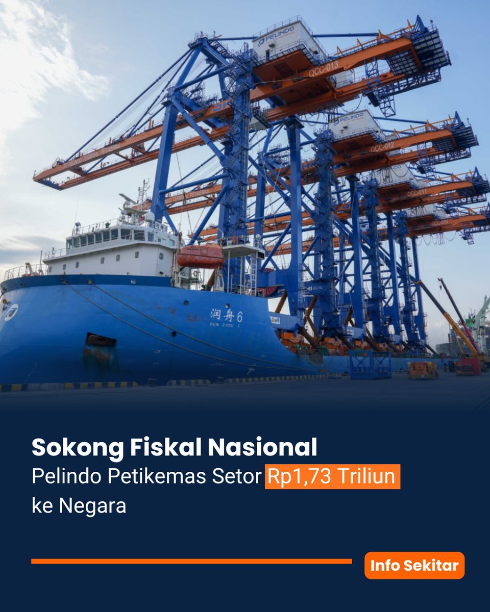 ghostfighter__'s tweet photo. pertumbuhan ekonomi dan APBN negara sebagian hasil dari penyetoran pelindo terminal petikemas sepanjang  tahun 2025 senilai Rp.1,73 triliun 

#Pelindo #PelindoTerminalPetikemas #PelabuhanIndonesia #PelindoGroup #LogistikNasional #MelayaniSepenuhHati #ShippingIndustry https://t.co/MkSv6McXP4