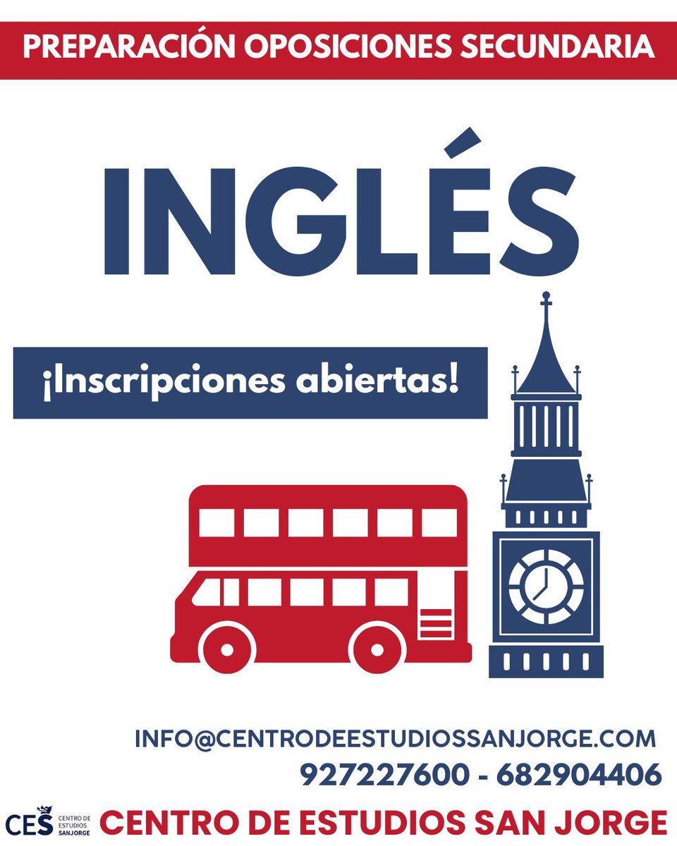 academia_ces's tweet photo. Nuestro principal objetivo es ayudarte a superar las pruebas de las oposiciones de inglés con la mejor puntuación posible. ¡Comenzamos en septiembre! https://t.co/wCmMQLNPDz