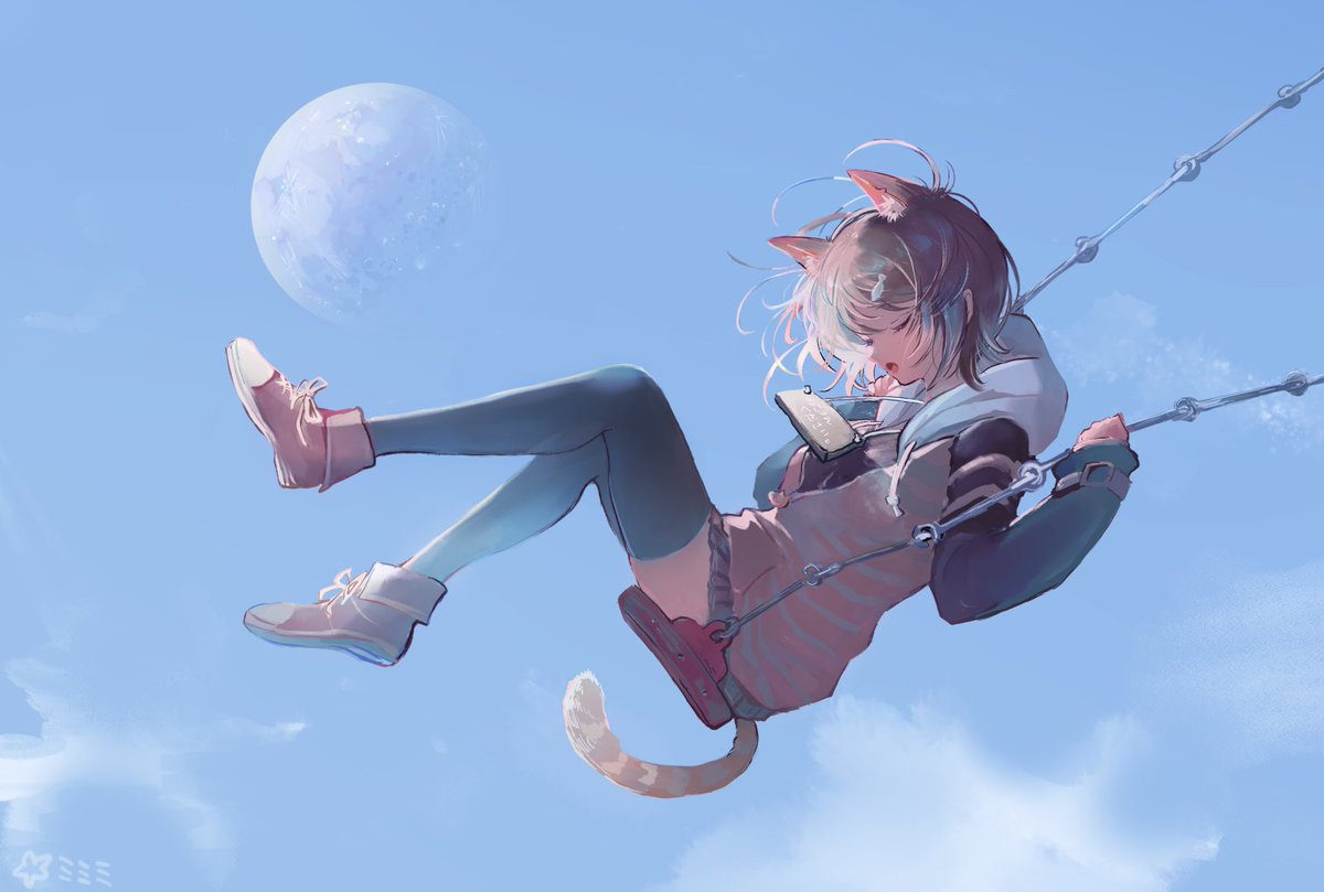 mmm11nya's tweet photo. 昼の月　#のらねっこあら https://t.co/XQX2ErAWJI