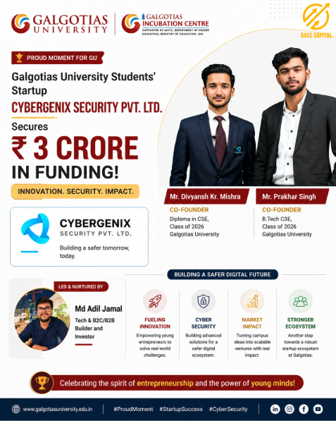 RaceCapital_'s tweet photo. Cybergenix — a student‑led deeptech bet — just pulled in ₹3 crore to build AI‑native cybersecurity infrastructure.#Cybergenix #AI #CyberSecurity #StudentFounders #DeepTechIndia #StartupEcosystem #GalgotiasUniversity #RaceInsights #TechInnovation https://t.co/1hpbxWgEqI