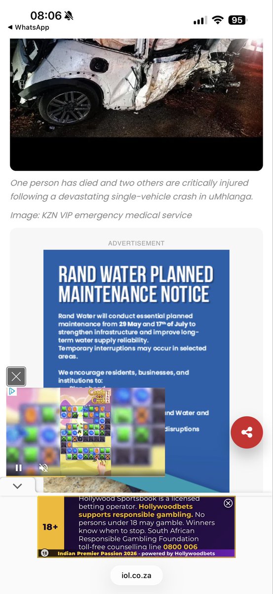 smccnn's tweet photo. @IOL your website is absolute trash. Adverts take up most of the screen, the article text moves around. Just a horrible experience. https://t.co/sdQQ2G2GZ5