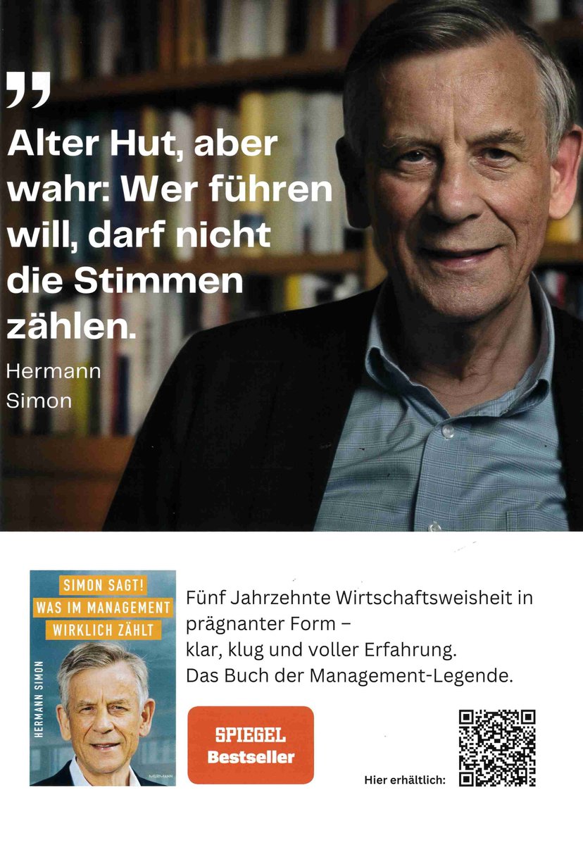 HermannSimon's tweet photo. Aus "Marienthaler Forum", herausgegeben  von Ex-MdB Ulrich Schmalz.

#Führung #Management #HiddenChampions https://t.co/3efx6lgIwL